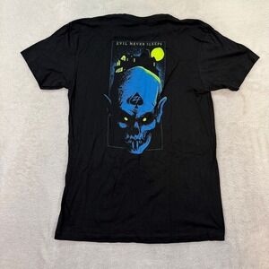NEW Zero Foxtrot T Shirt Mens Small Black Skull Graphic Alien Evil Never Sleeps